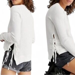 Free People One Lace-Up Side Thermal Top